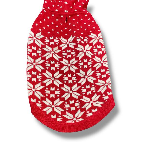 Blueberry Pet Dog Sz XL Hoodie Sweater Pom Nordic Festive Holiday Red White 16” - Picture 4 of 13